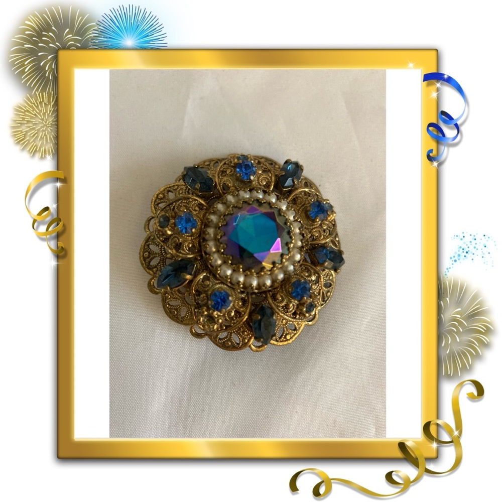 High End Stunning Rhinestone Estate Retro Brooch Costume Jewelry 1930's - 1940's